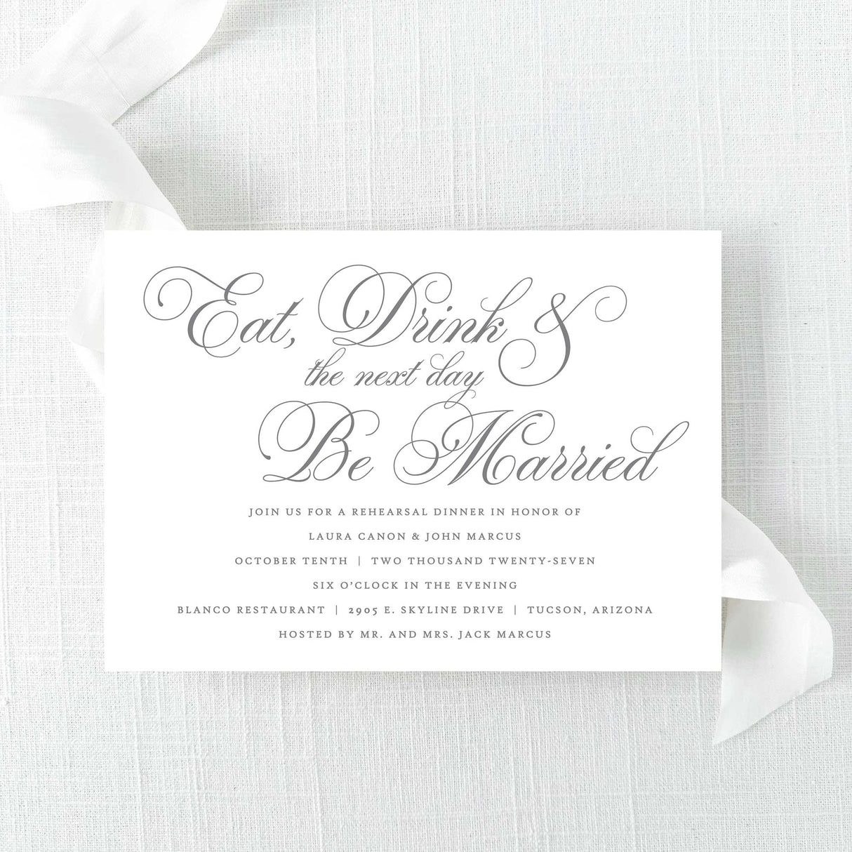 Eat Drink and Be Married Rehearsal Dinner Invitations