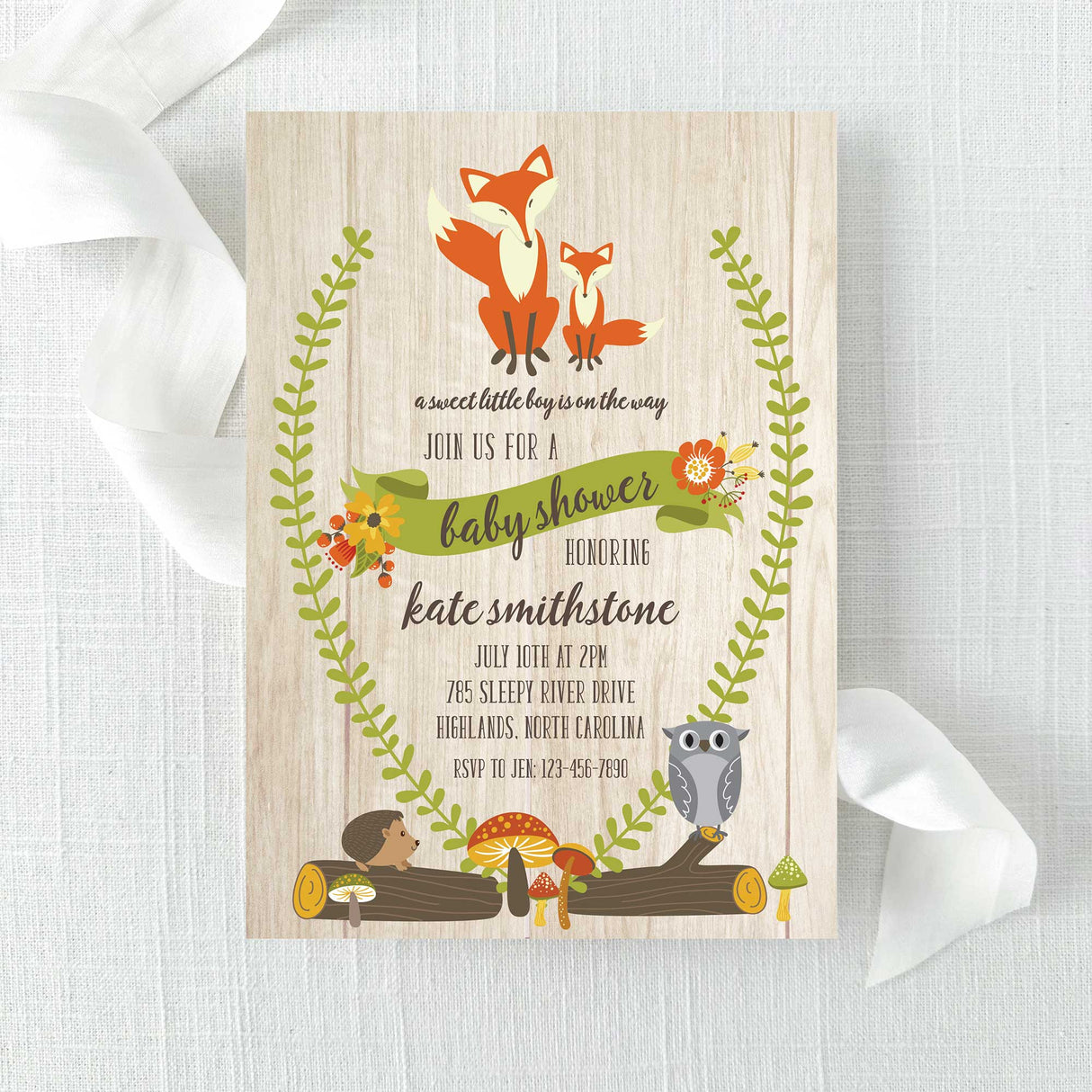 Fox Baby Shower Invitation