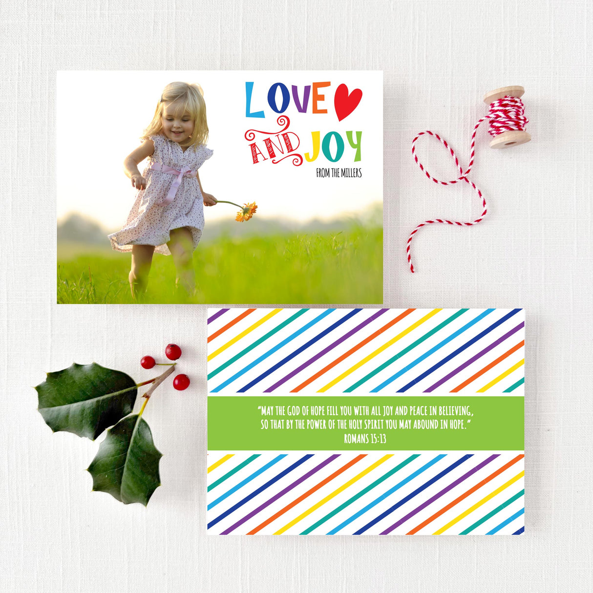 Love and Joy Christmas Holiday Cards