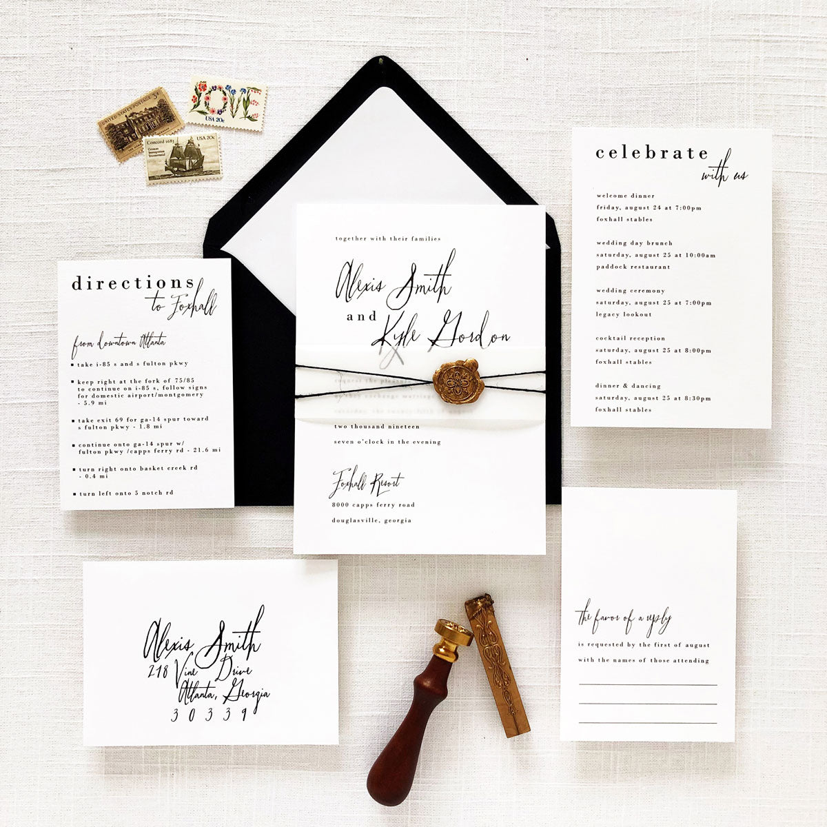 Modern Chic Wedding Invitation Set
