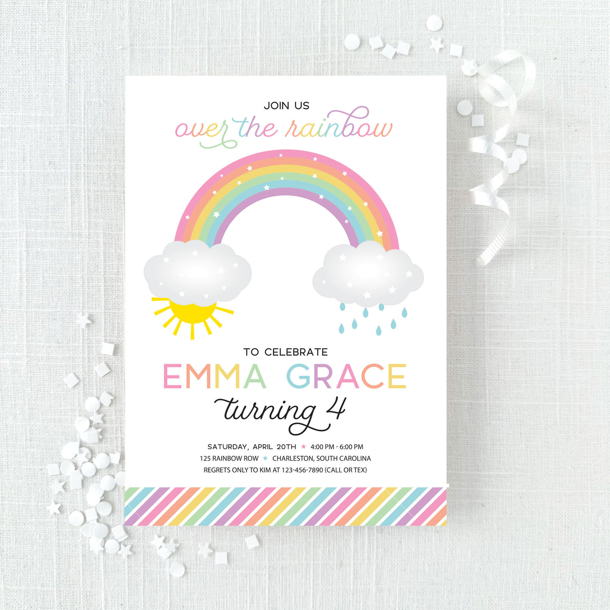 Rainbow Birthday Invitation