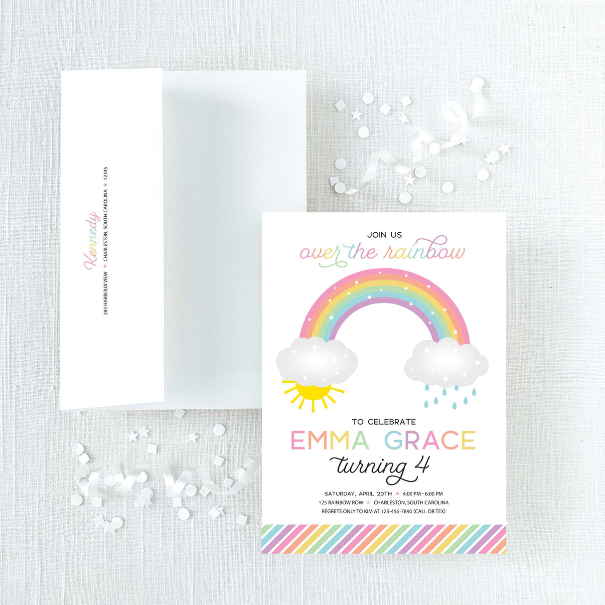 Rainbow Birthday Invitation