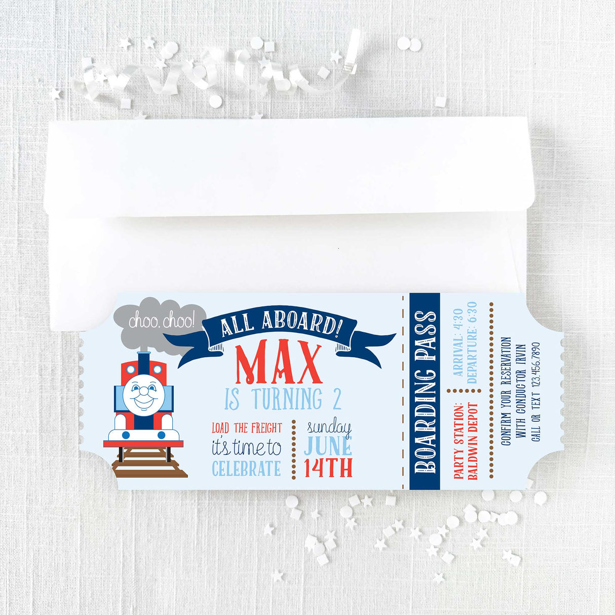 Train Birthday Invitation