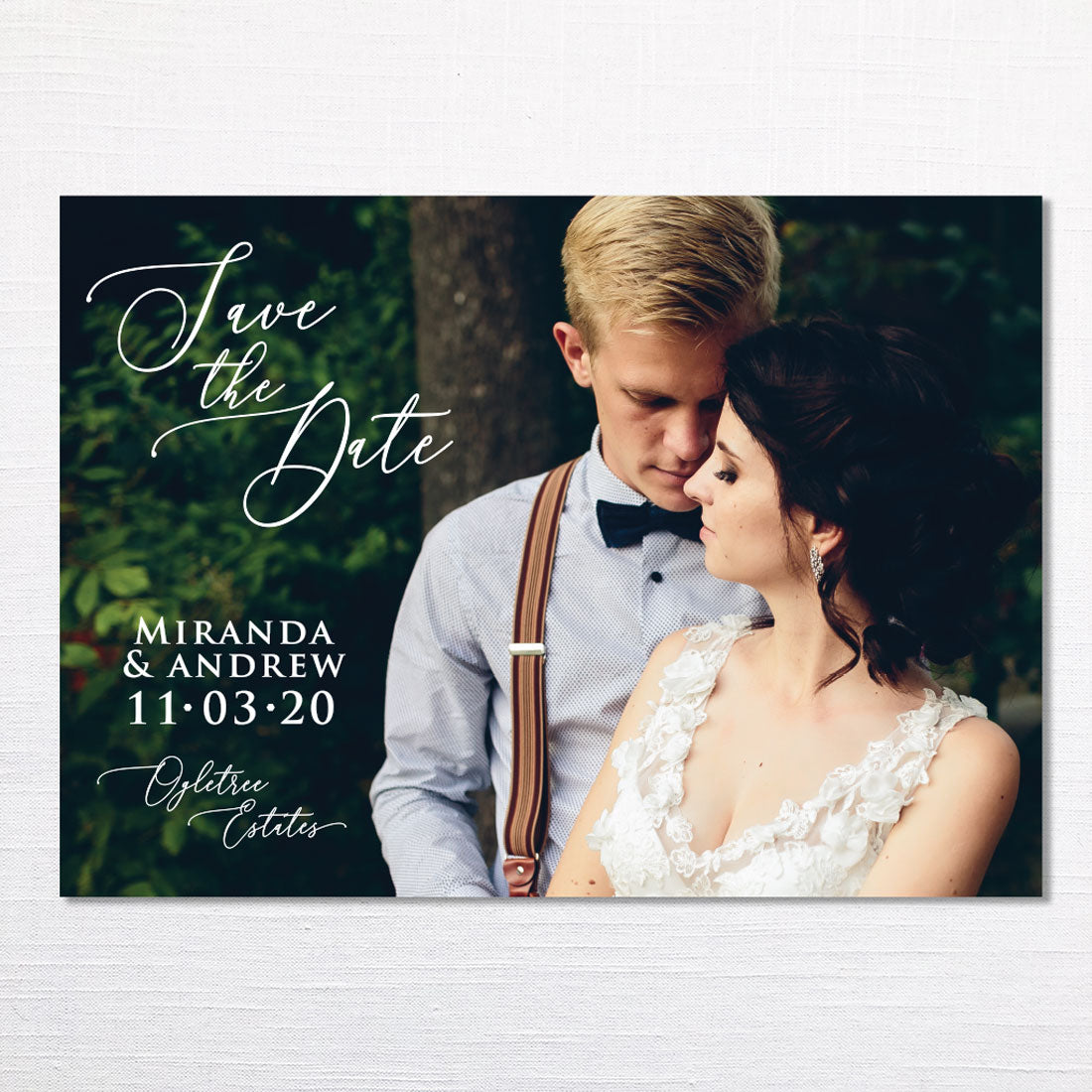 Copper Calligraphy Script Photo Save the Date