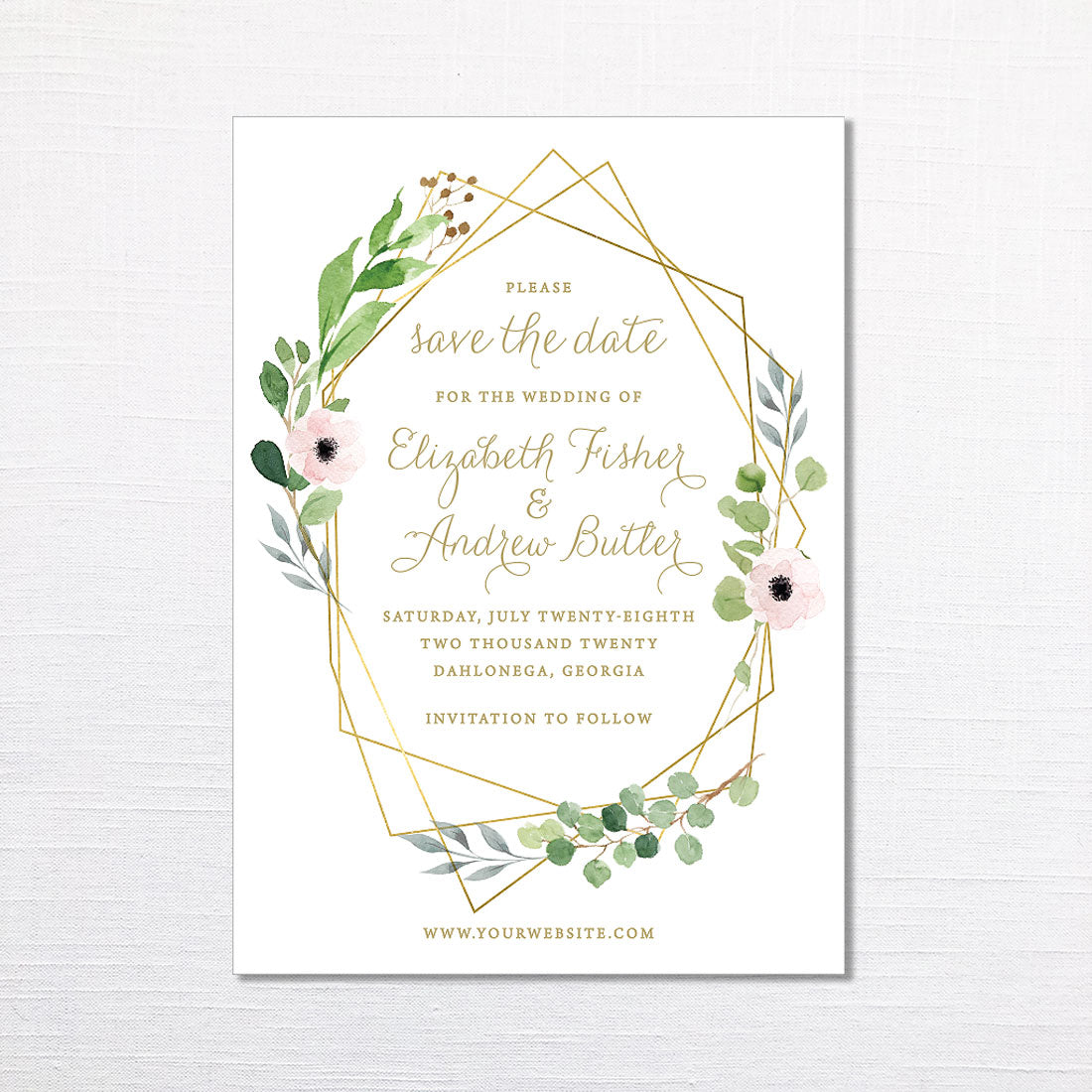 Geometric Floral Save the Date