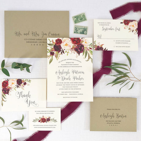 Burgundy Rose Wedding Collection