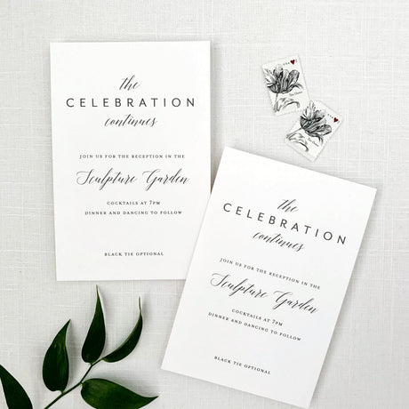 wedding invitation reception insert cards printed on white cardstock