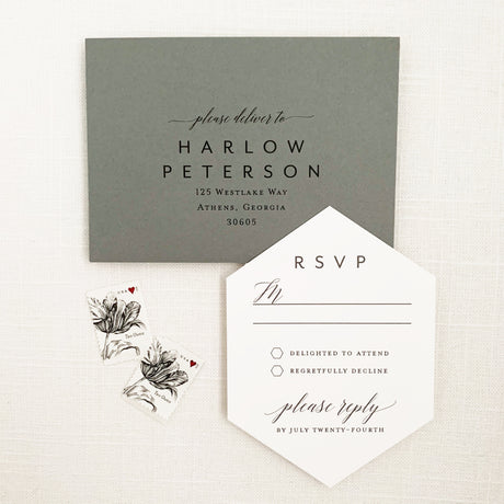 Copper and Grey Wedding Invitation - Sample Set