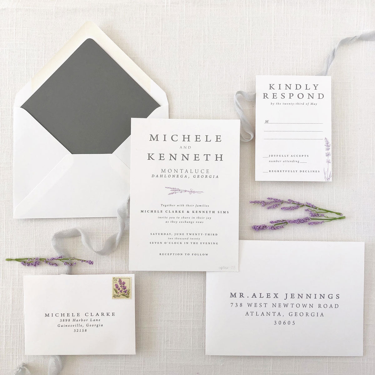 Lavender Wedding Invitation Set