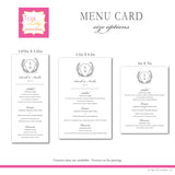 Classic Crest Wedding Menu Cards