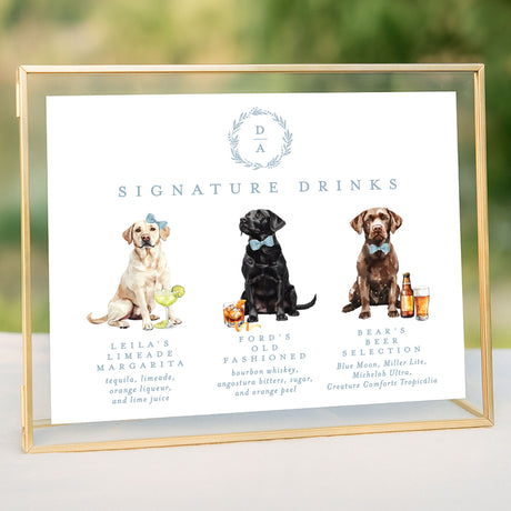 Classic Minimal Pet Signature Drink Menu