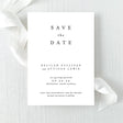 minimalistic save the date with with block font in black and white