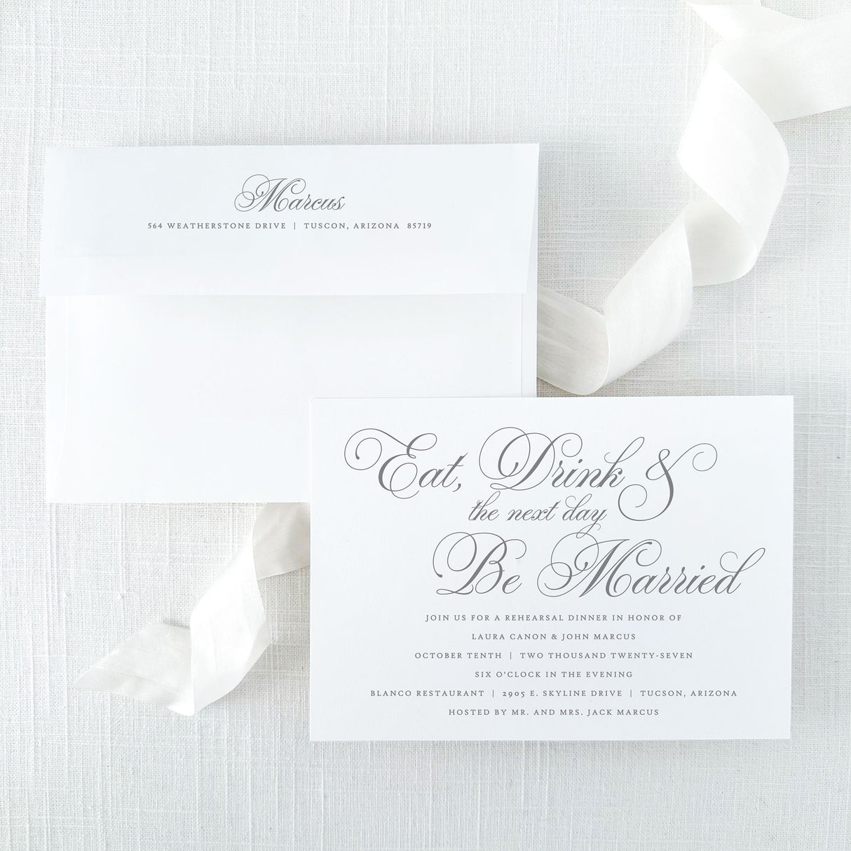 Eat Drink and Be Married Rehearsal Dinner Invitations