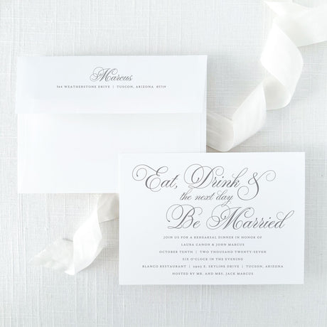 Eat Drink and Be Married Rehearsal Dinner Invitations