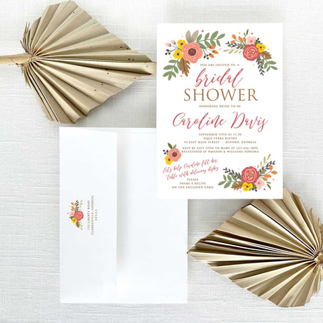 Fall Floral Bridal Shower Invitation