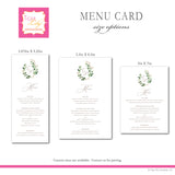 Greenery Crest Wedding Menu Cards