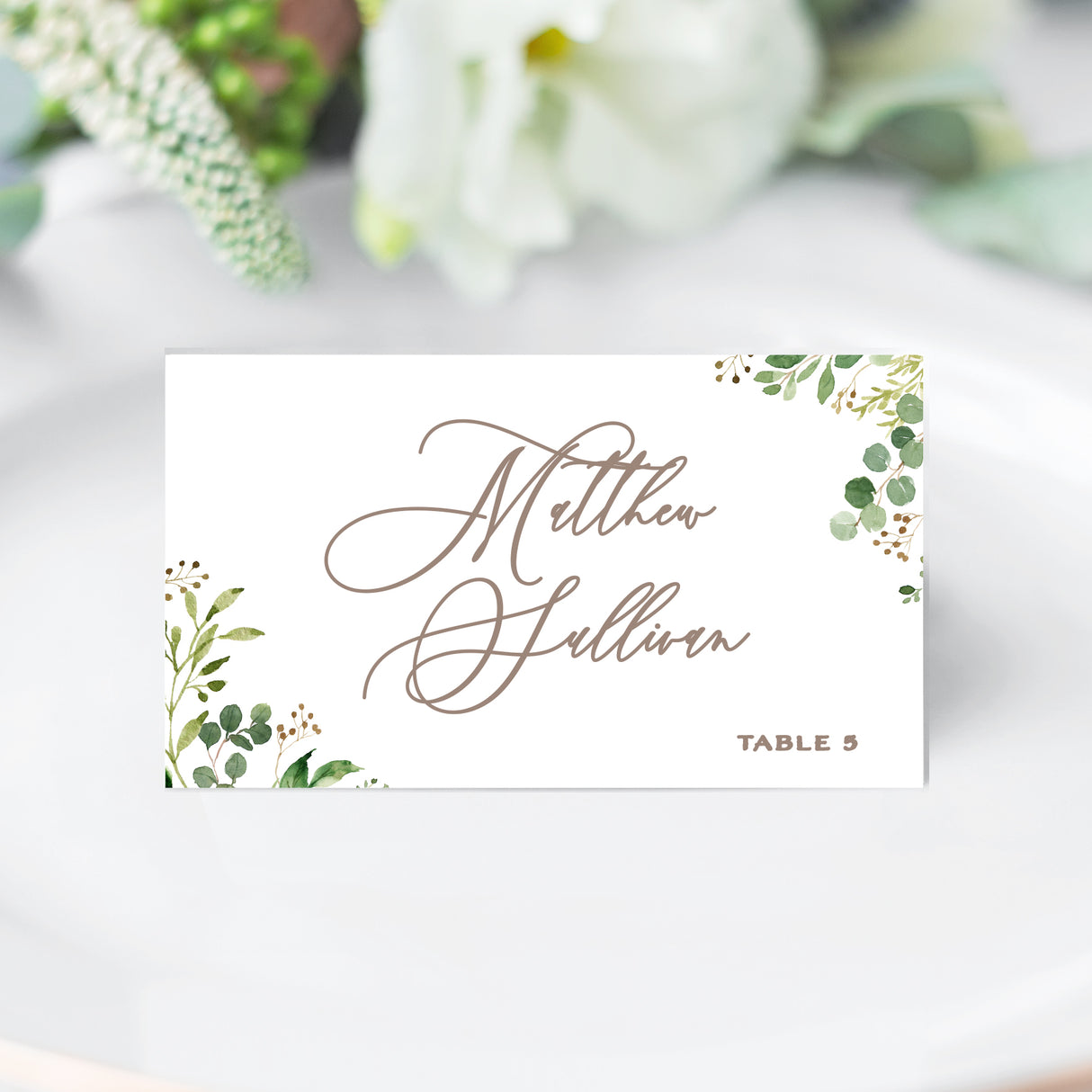 Greenery Place Cards or Escort Cards
