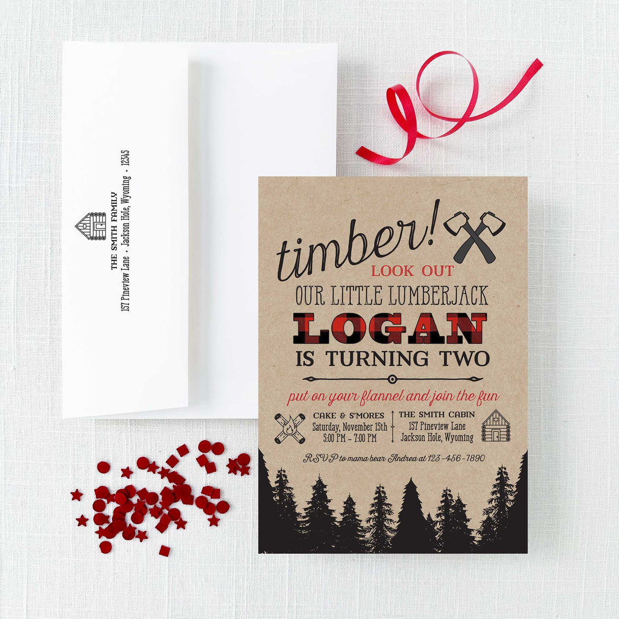 Lumberjack Birthday Invitation