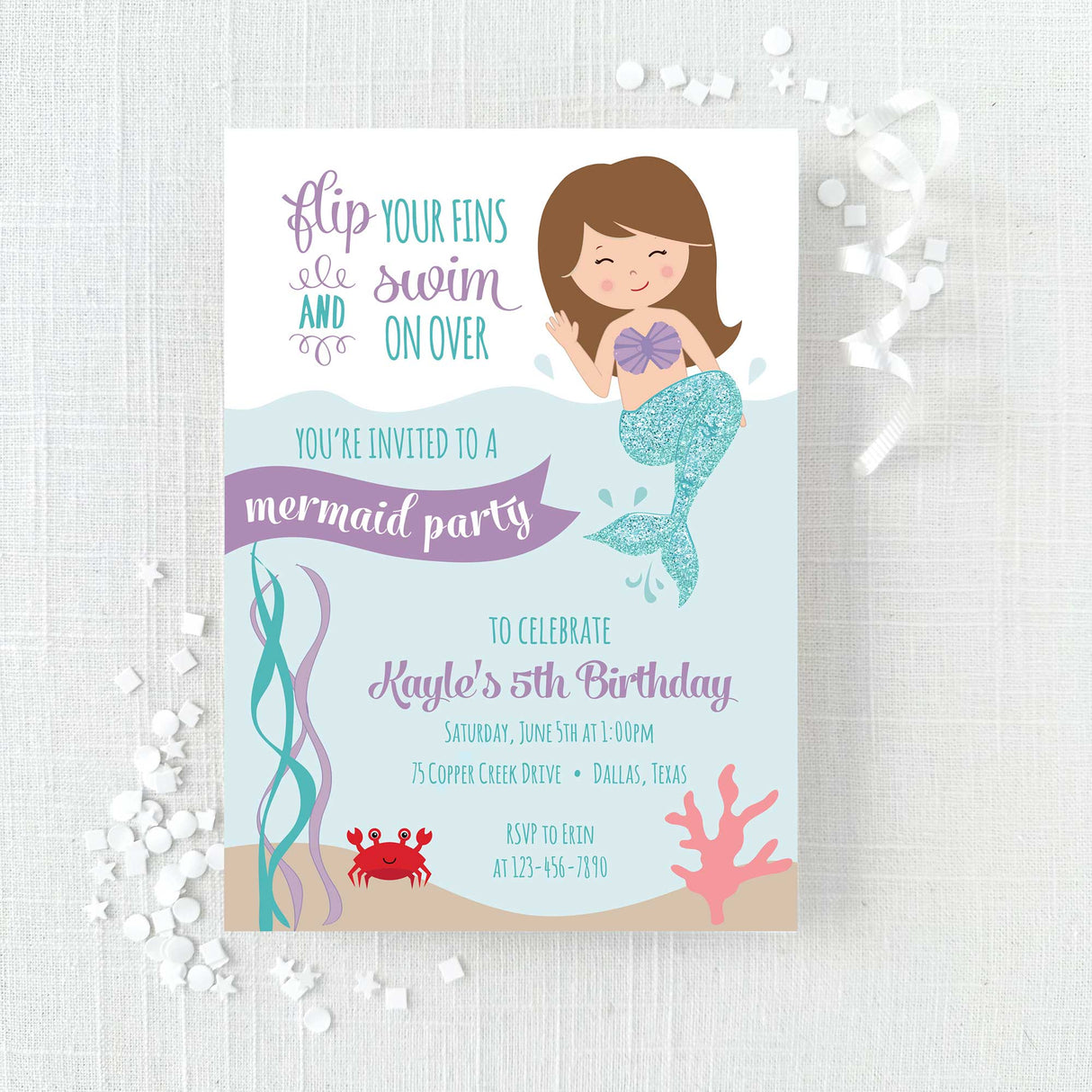 Mermaid Birthday Invitation