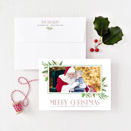 Greenery Christmas Holiday Cards