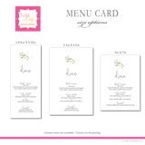 Minimal Greenery Wedding Menu Cards