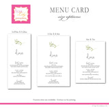 card size examples of minimal greenery menu card 