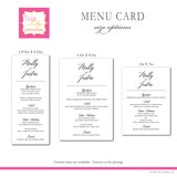 Modern Classic Wedding Menu Cards
