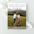 modern photo save the date with black block font