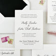 black and white modern classic wedding invitation