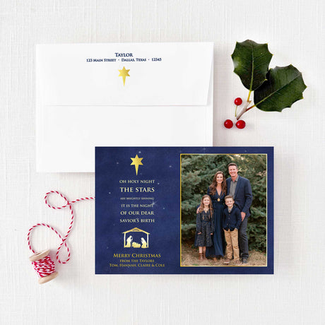 Oh Holy Night Christmas Holiday Cards