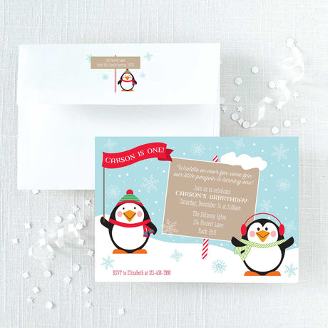 Penguin Birthday Invitation