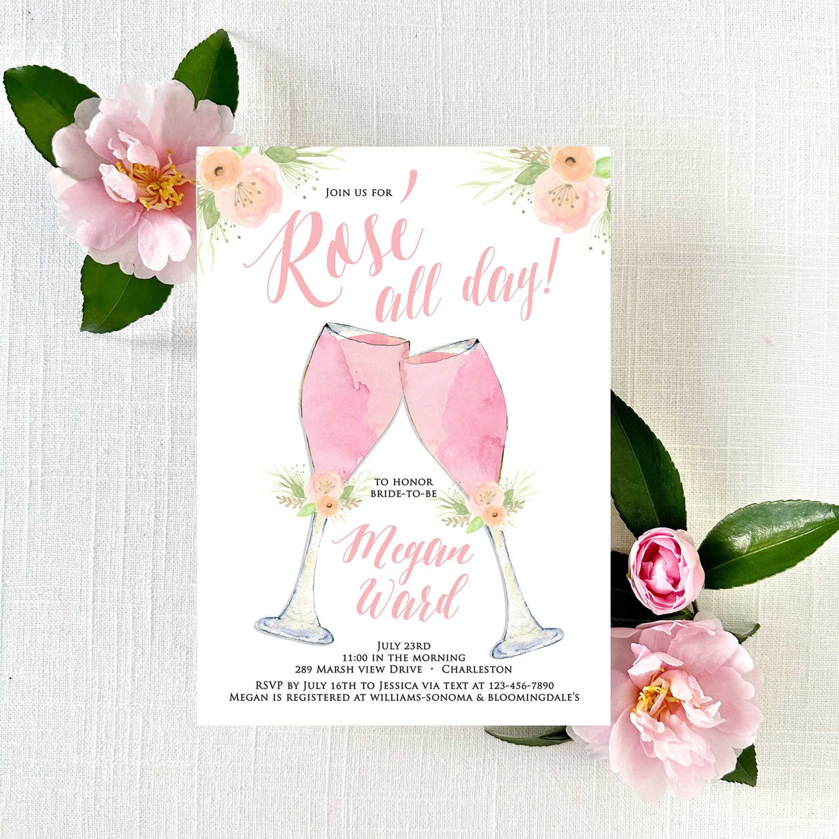 Rosé All Day Bridal Shower Invitation
