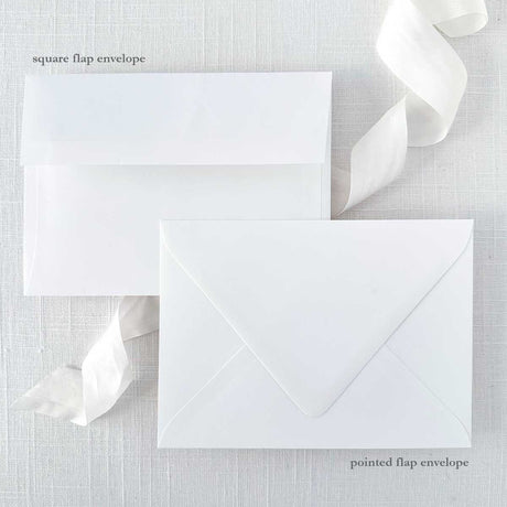 envelope options showing square flap and pointed flap envelopes