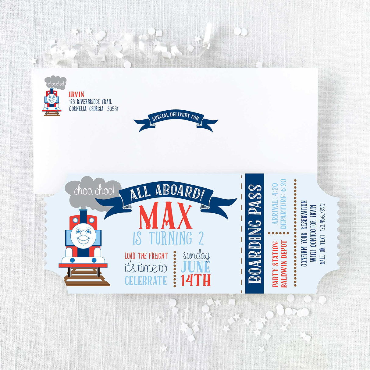 Train Birthday Invitation