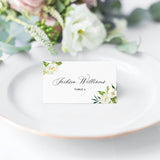 White Flower Place Cards or Escort Cards