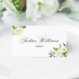 White Flower Place Cards or Escort Cards