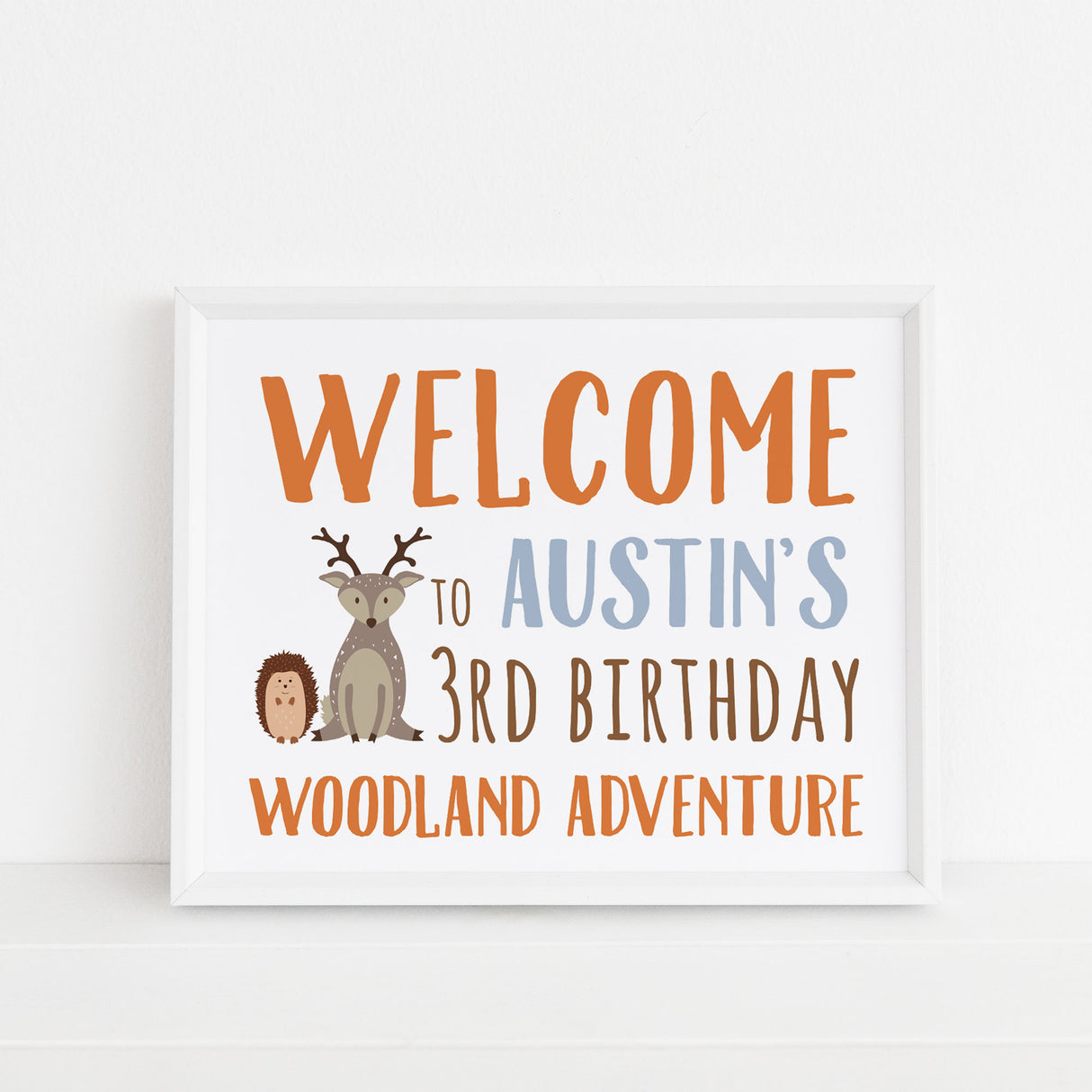 Woodland Animal Birthday Party Welcome Sign