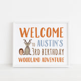 Woodland Animal Birthday Party Welcome Sign