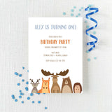 Woodland Animal Birthday Invitation