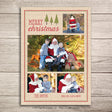 rustic Christmas photo card with a burlap design background with personalized photos