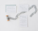 Dusty Blue Script Wedding Invitation Set