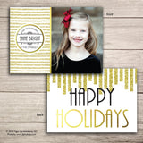 Gold Glitter Christmas Holiday Cards