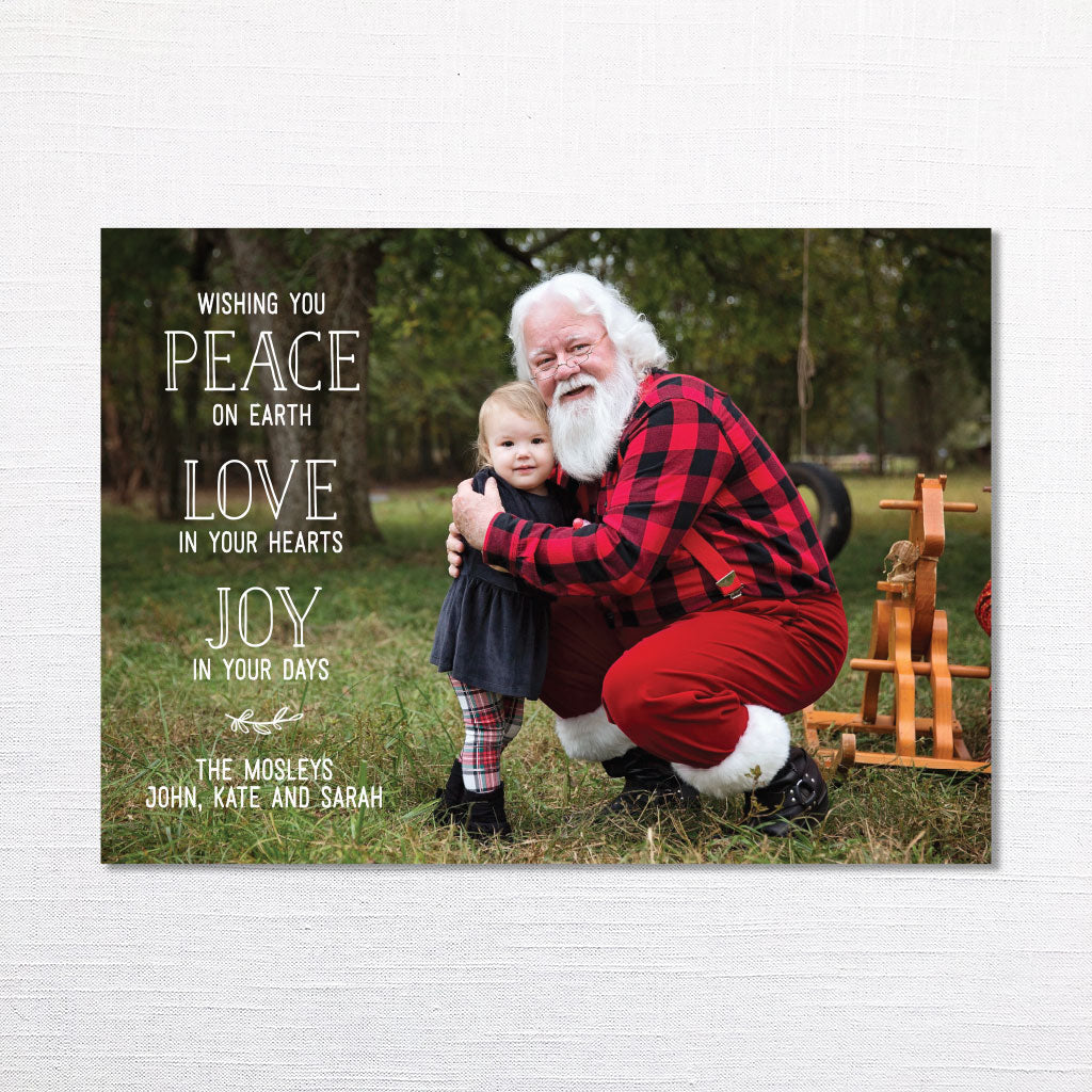 Peace Love Joy Christmas Holiday Cards